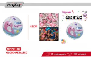 GLOBO METALIZADO 45CM FELIZ CUMPLEAÑOS