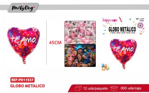GLOBO METALIZADO 45CM CORAZON TE AMO