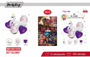 SET DE GLOBOS METALICO 5PCS