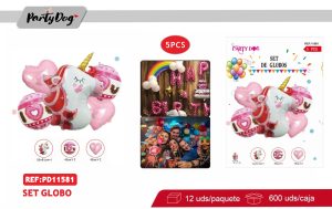 SET DE GLOBOS METALICO 5PCS