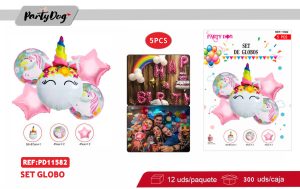 SET DE GLOBOS METALICOS 5PCS