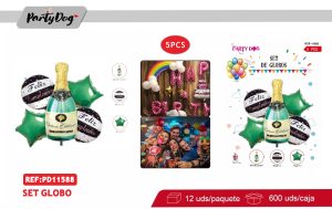 SET GLOBOS METALICOS 5PCS