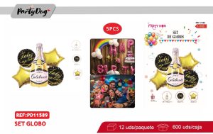 SET DE GLOBOS METALICO 5PCS