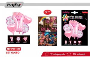 SET GLOBOS METALICOS 5PCS