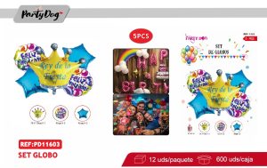 SET GLOBOS METALICOS 5PCS