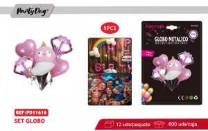 SET DE GLOBOS METALICO 5PCS