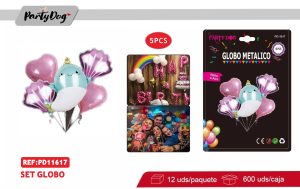 SET DE GLOBOS METALICO 5PCS