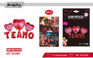 SET DE GLOBOS METALICO TE AMO