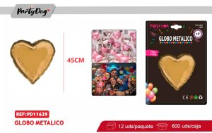 GLOBOS METALICO CORAZON 18 PULGADA DORADO