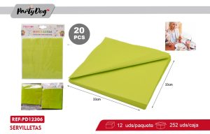 SERVILLETAS 33X33CM 20PCS VERDE