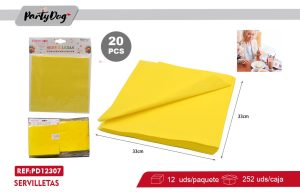 SERVILLETAS 33X33CM 20PCS AMARILLO