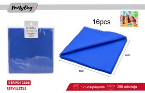 SERVILLETAS 33X33CM 16PCS AZUL