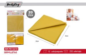 SERVILLETAS 33X33CM 20PCS DORADO