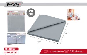 SERVILLETAS 33X33CM 20PCS PLATEADO