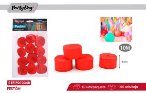 Festón 2.5*10m 12PCS ROJO