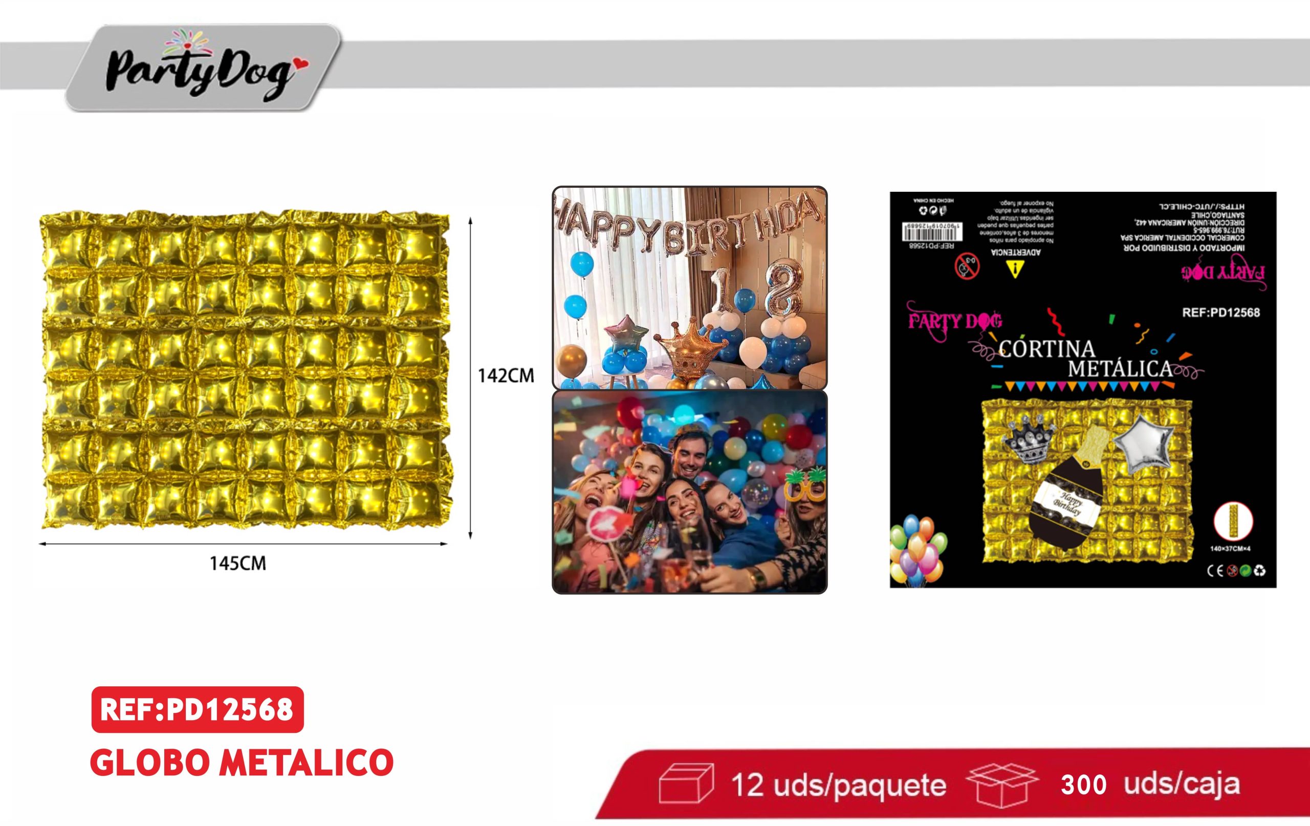 GLOBO MYLAR 145X142CM 4PCS DORADO