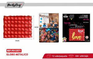 GLOBO MYLAR 145X142CM 4PCS ROJO