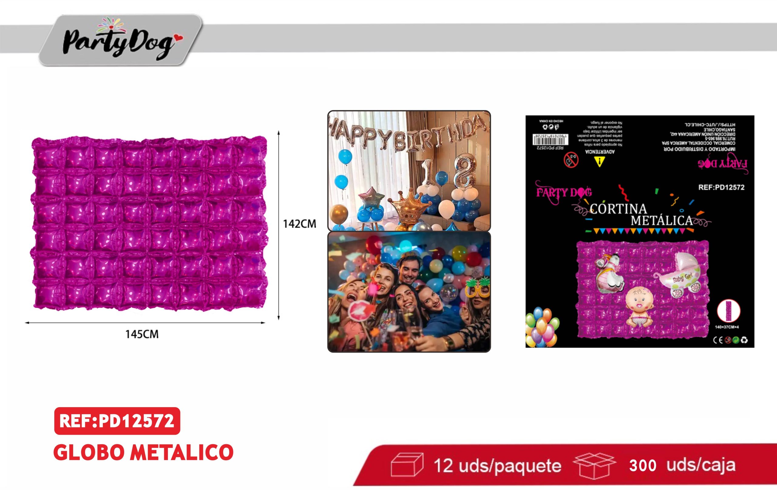 GLOBO MYLAR 145X142CM 4PCS FUCSIA