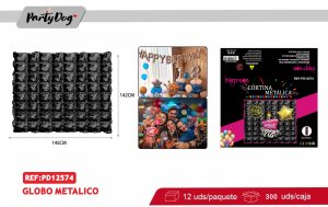 GLOBO MYLAR 145X142CM 4PCS NEGRO