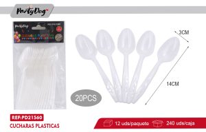 CUCHARAS PLASTICAS 3X14CM 20PCS