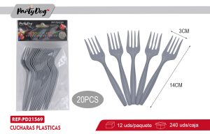 TENEDORES PLASTICAS 3X14CM 20PCS