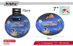 PLATOS DE CARTÓNES Astronauta 10PCS