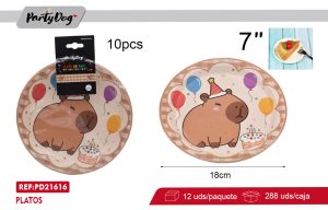 PLATOS DE CARTÓNES  Kapibala 10PCS