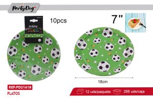 PLATOS DE CARTÓNES Futbol 10PCS