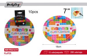PLATOS DE CARTÓNES Cubo 10PCS