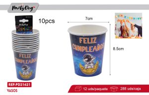 VASOS DE CARTÓNES Astronauta 10PCS