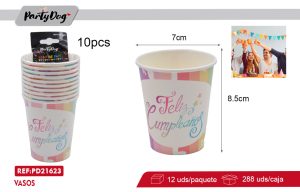 VASOS DE CARTÓNES Unicornio 10PCS