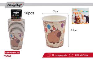 VASOS DE CARTÓNES  Kapibala 10PCS