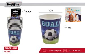 VASOS DE CARTÓNES Futbol GOAL 10PCS