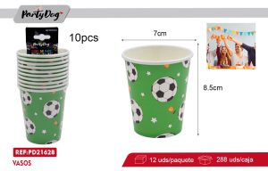 VASOS DE CARTÓNES Futbol 10PCS