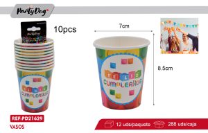 VASOS DE CARTÓNES Cubo 10PCS