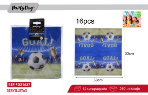 SERVILLETAS Futbol GOAL  33CM 16PCS