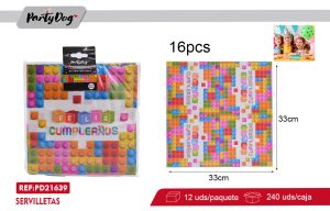 SERVILLETAS Cubo 33CM 16PCS