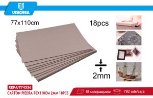 Pack 18 Pliegos Cartón Piedra 77X110CM 2MM