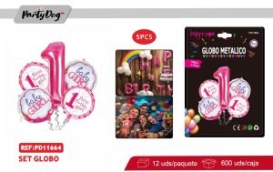 SET DE GLOBOS METALICO 5PCS NINAS