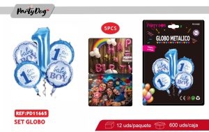 SET DE GLOBOS METALICO 5PCS NINOS