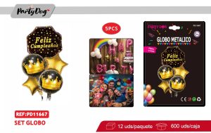 SET DE GLOBOS METALICO 5PCS