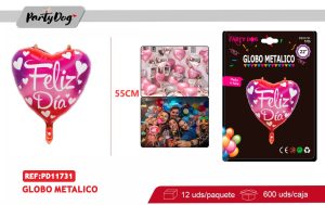 GLOBOS METALICO 22 PULGADA CORAZON FELIZ DIA