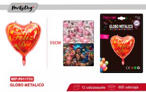 GLOBOS METALICO 22 PULGADA CORAZON FELIZ DIA
