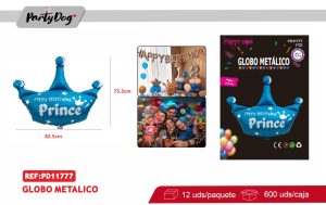 GLOBO METALICO CORONA PRINCESS 82.5X75.5CM
