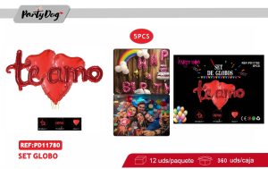 SET GLOBOS METALICOS TEAMO 5PCS