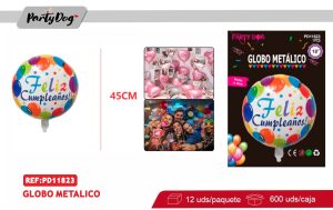 GLOBO METALIZADO 45CM FELIZ CUMPLEAÑOS