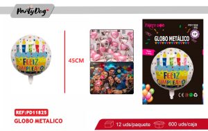 GLOBO METALIZADO 45CM FELIZ CUMPLEAÑOS