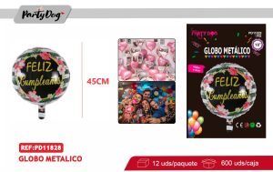 GLOBO METALIZADO 45CM FELIZ CUMPLEAÑOS