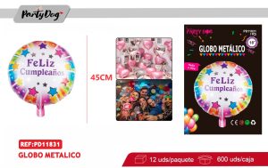 GLOBO METALIZADO 45CM FELIZ CUMPLEAÑOS