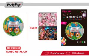 GLOBO METALIZADO 45CM FELIZ CUMPLEAÑOS